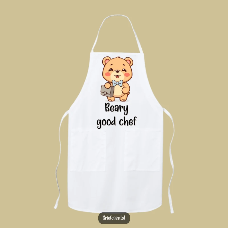 Funny Bear Cub Chef Apron: Dapper Business Kitchen Wear, Ideal Funny Gift