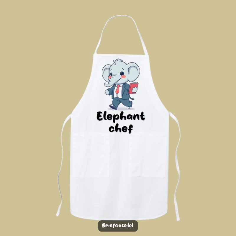 Funny Elephant Business Apron: Stylized Suit Elephant, Practical Funny Gift for Chefs