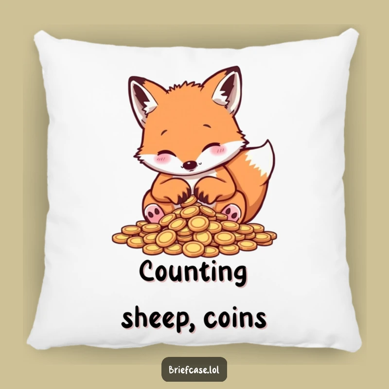 Funny Fox Coin Keeper Pillow: Comfy & Hilarious Home Accent Gift!
