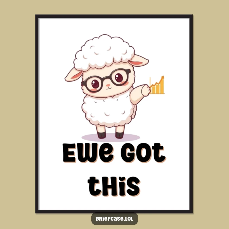 Funny Sheep Analyst Digital Art - Smart Animal Decor, Instant Hilarious Gift