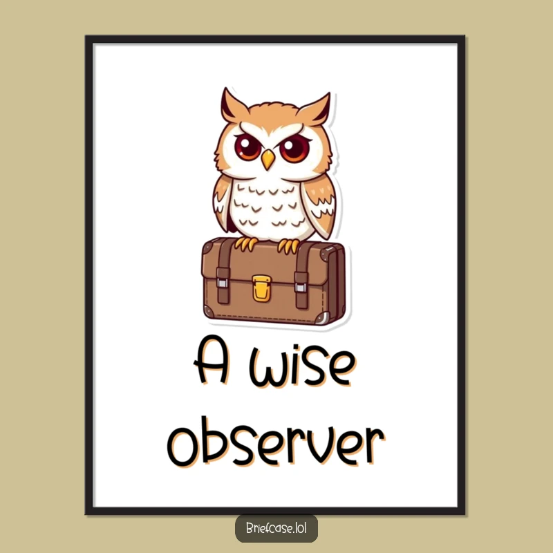 Funny Owl Executive Digital Art: Hilarious Printable for Instant Professionalism!