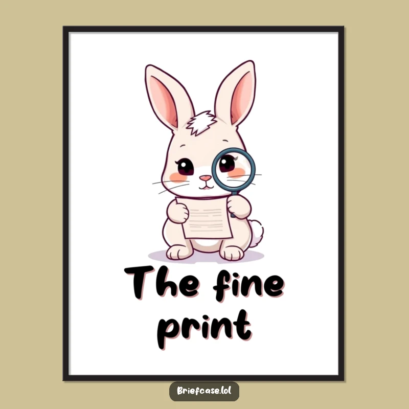 Funny Rabbit Investigator Digital Art: Hilarious Printable for Instant Intrigue!
