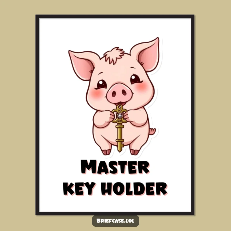 Funny Pig Key Holder Digital Art: Hilarious Printable for Instant Smiles!