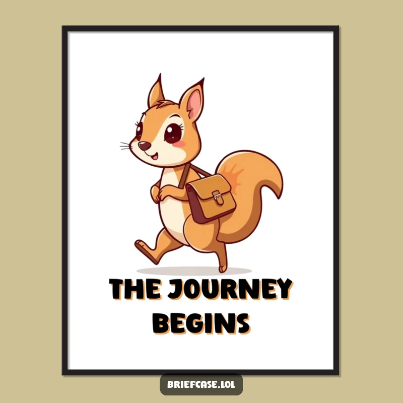 Funny Squirrel Explorer Print - Whimsical Adventure Art