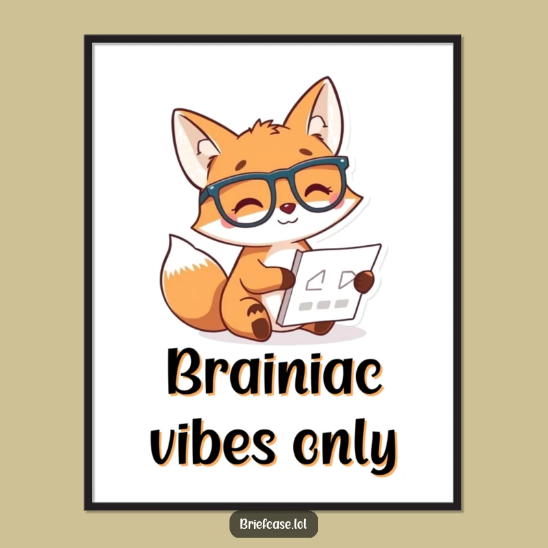 Funny Fox Philosophy Poster - Inspirational Study Wall Art