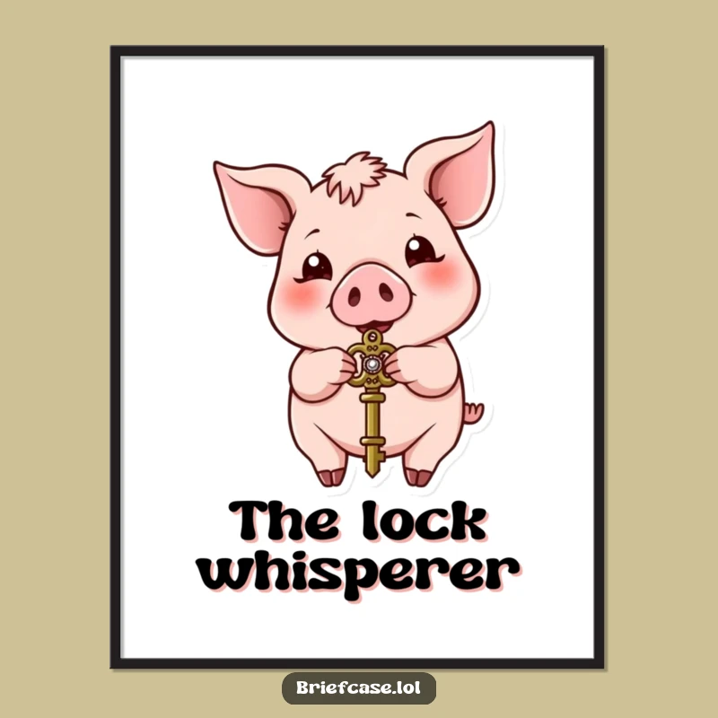 Funny Pig Key Holder Poster: Hilarious Wall Art for a Cheerful Vibe!