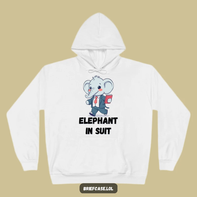 Funny Elephant Business Hoodie: Stylized Suit Elephant, Cozy Funny Gift