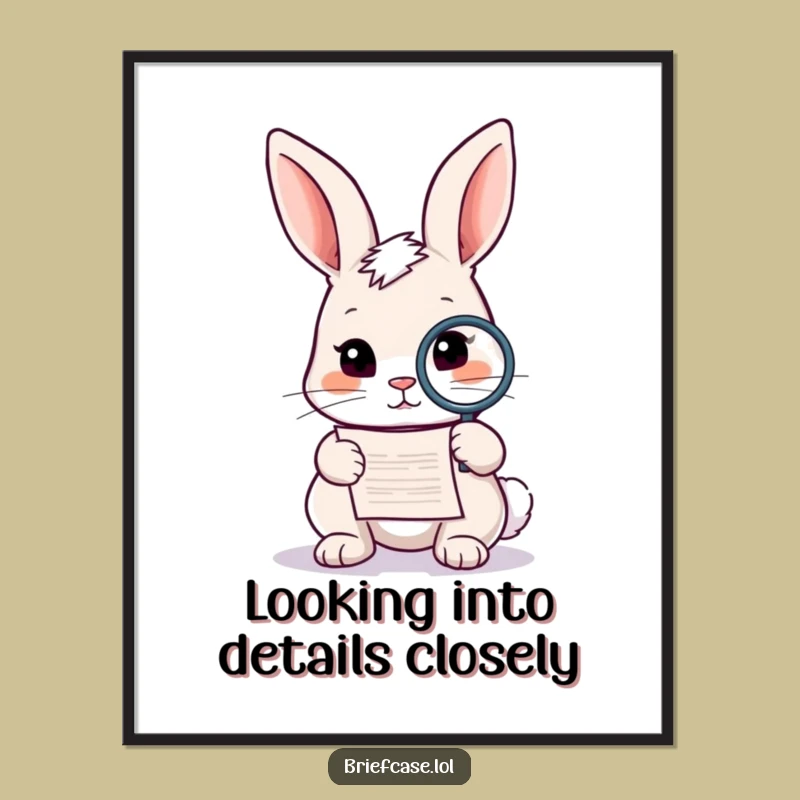 Funny Free Printable Rabbit Wall Art: Curious Investigator Animal Downloadable Decor