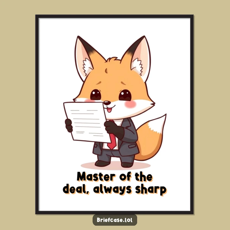 Free Printable Fox Executive Art - Funny Downloadable Wall Decor