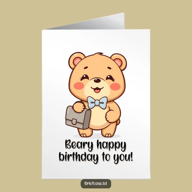 Free Printable Birthday Card: Dapper Bear Business, Funny DIY Downloadable!