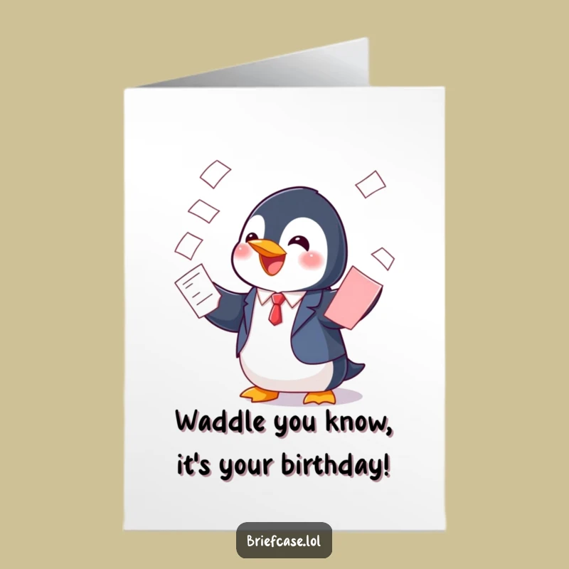 Free Printable Penguin Card - Wobbly Birthday Wishes & Funny Greetings