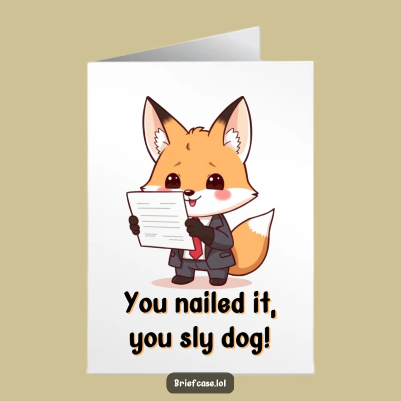 Free Printable Fox Business Card - Hilarious Congratulations for Any Achievement