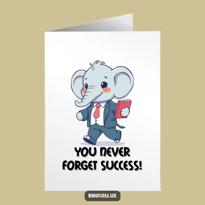 Free Printable Elephant Congrats Card: Funny Business Achievement Downloadable Gift