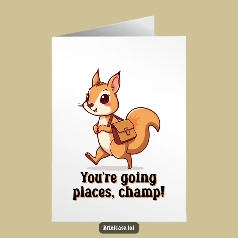 Free Printable Congrats Card: Squirrel's Journey, Funny Success, Delightful Downloadable Gift