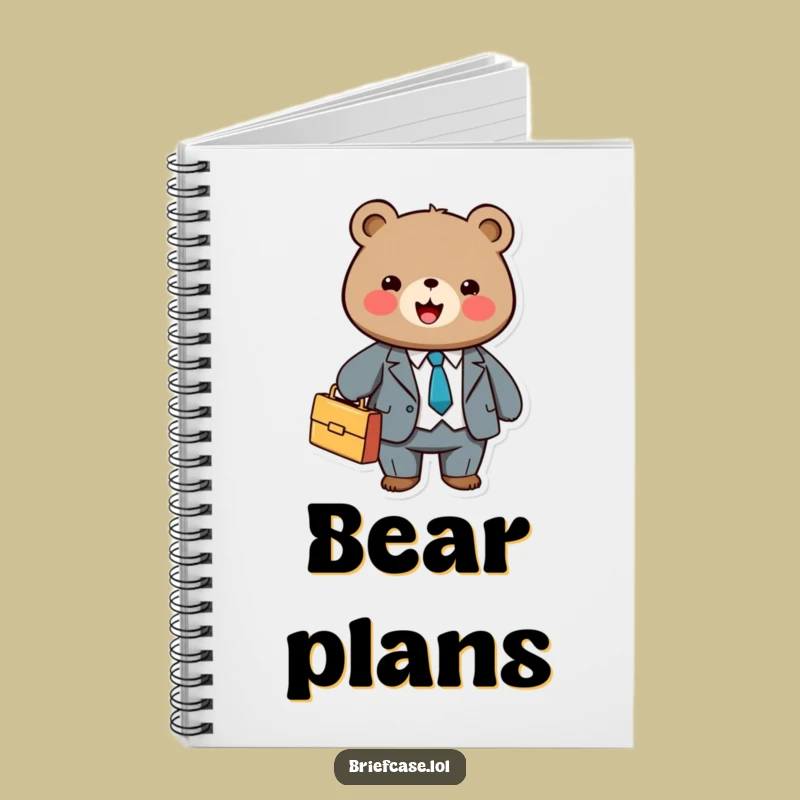 Funny Bear Business Notebook: Cute Bear with Briefcase, Perfect Funny Gift