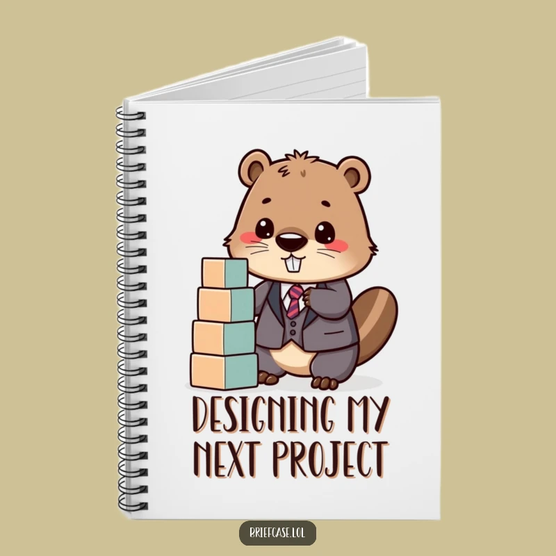 Funny Beaver in Suit Stacking Blocks Notebook: Plan Your Next Big Project