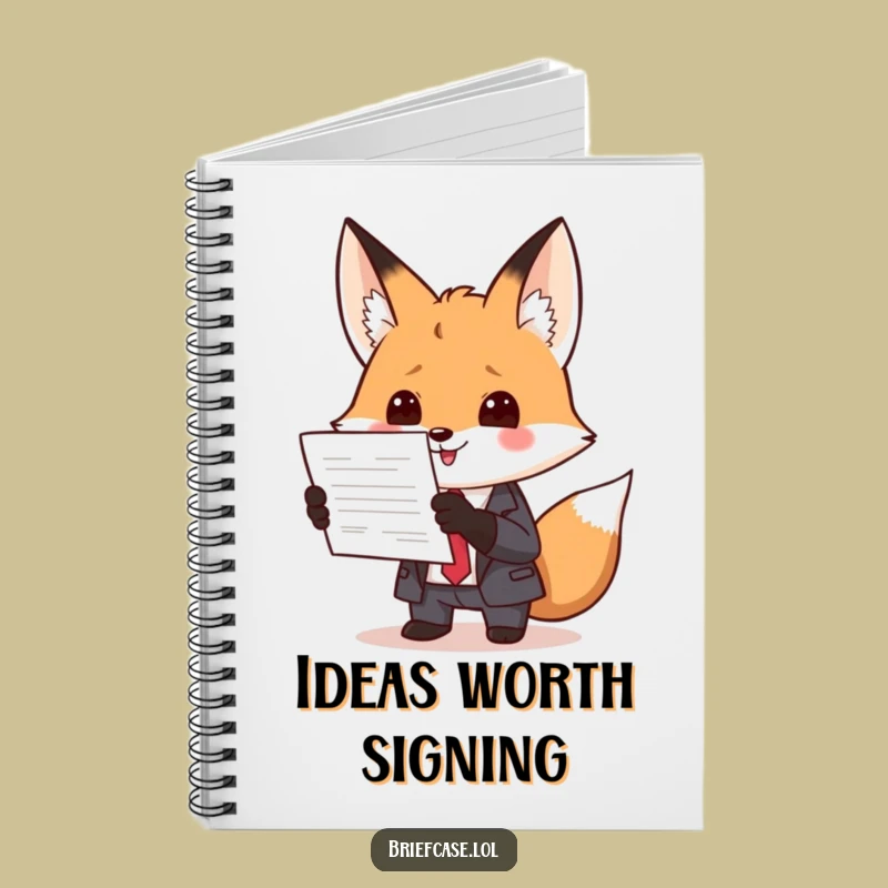 Funny Fox in Suit Presenting Document Notebook: Jot Down Brilliant Ideas with Flair
