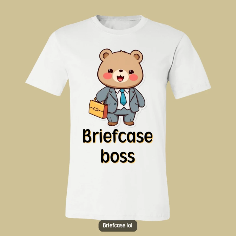 Funny Bear Suit T-Shirt: Cute Briefcase Bear, Great Funny Gift for Professionals