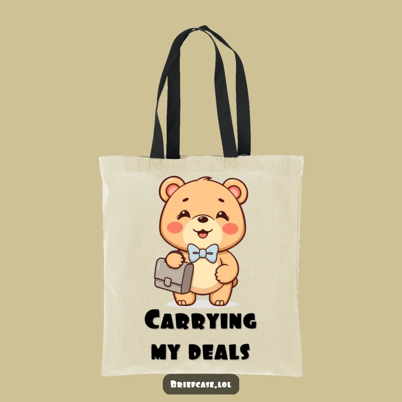 Funny Bear Cub Carry-All Tote: Sturdy Biz Mascot Bag, Ideal Funny Gift