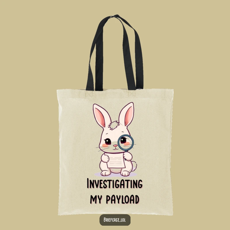 Funny Rabbit Research Tote Bag: Carry Your Clues (and Laughs!) in Style!